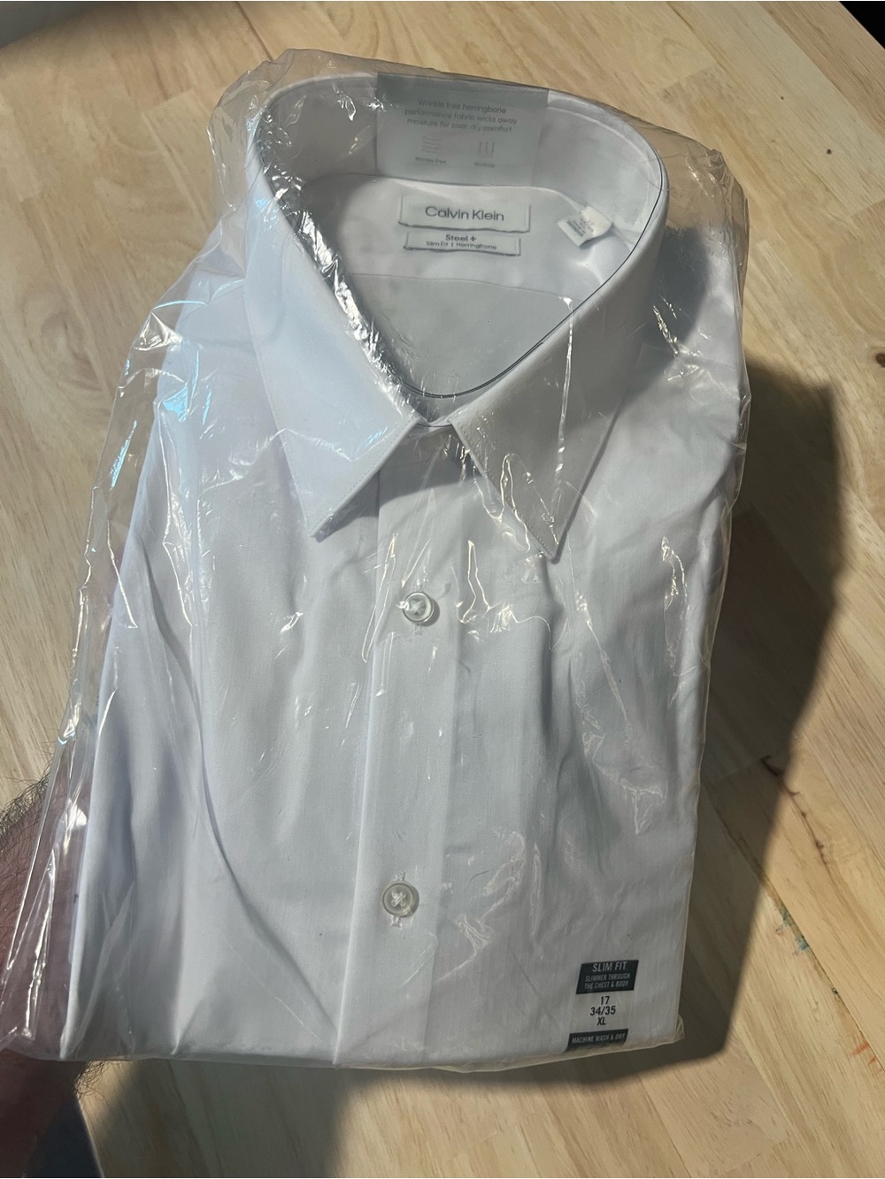 Calvin Klein Men’s White Dress Shirt - Point Collar